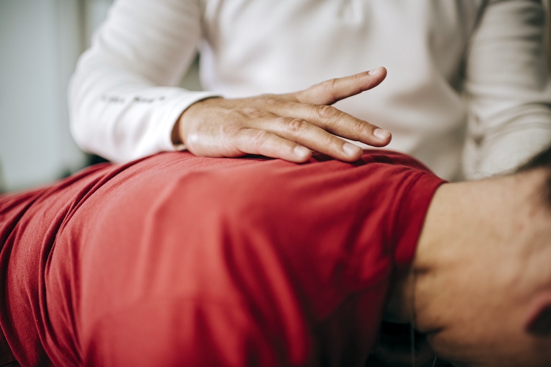 Chiropractic spinal adjustment close-up